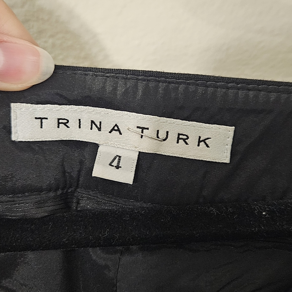 Trine Turk Women's White And Navy Tetris Trousers View 3
